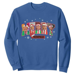 Christmas Trump Sweatshirt Merry Trumpmas 2024 Santa Donald Funny Xmas Pajamas TS02 Royal Blue Print Your Wear