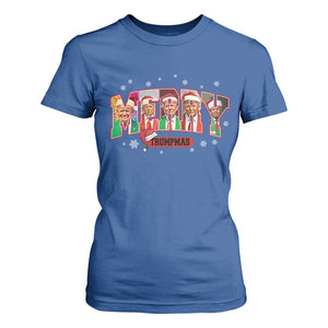 Christmas Trump T Shirt For Women Merry Trumpmas 2024 Santa Donald Funny Xmas Pajamas TS02 Royal Blue Print Your Wear