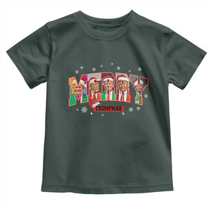 Christmas Trump Toddler T Shirt Merry Trumpmas 2024 Santa Donald Funny Xmas Pajamas TS02 Dark Forest Green Print Your Wear