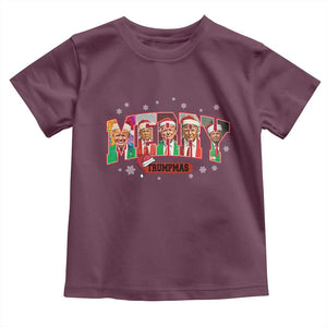 Christmas Trump Toddler T Shirt Merry Trumpmas 2024 Santa Donald Funny Xmas Pajamas TS02 Maroon Print Your Wear