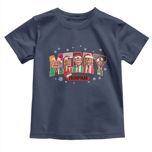 Christmas Trump Toddler T Shirt Merry Trumpmas 2024 Santa Donald Funny Xmas Pajamas TS02 Navy Print Your Wear