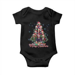 Christmas Trump Supporter Baby Onesie Xmas Tree Dream Team Daddys Home President 45 47 TS02 Black Print Your Wear