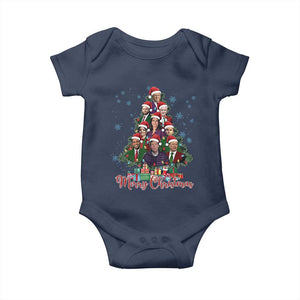 Christmas Trump Supporter Baby Onesie Xmas Tree Dream Team Daddys Home President 45 47 TS02 Navy Print Your Wear