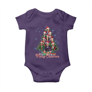 Christmas Trump Supporter Baby Onesie Xmas Tree Dream Team Daddys Home President 45 47 TS02 Purple Print Your Wear