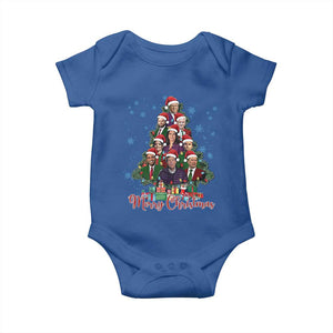 Christmas Trump Supporter Baby Onesie Xmas Tree Dream Team Daddys Home President 45 47 TS02 Royal Blue Print Your Wear