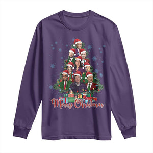 Christmas Trump Supporter Long Sleeve Shirt Xmas Tree Dream Team Daddys Home President 45 47 TS02 Purple Print Your Wear