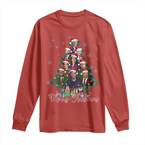 Christmas Trump Supporter Long Sleeve Shirt Xmas Tree Dream Team Daddys Home President 45 47 TS02 Red Print Your Wear