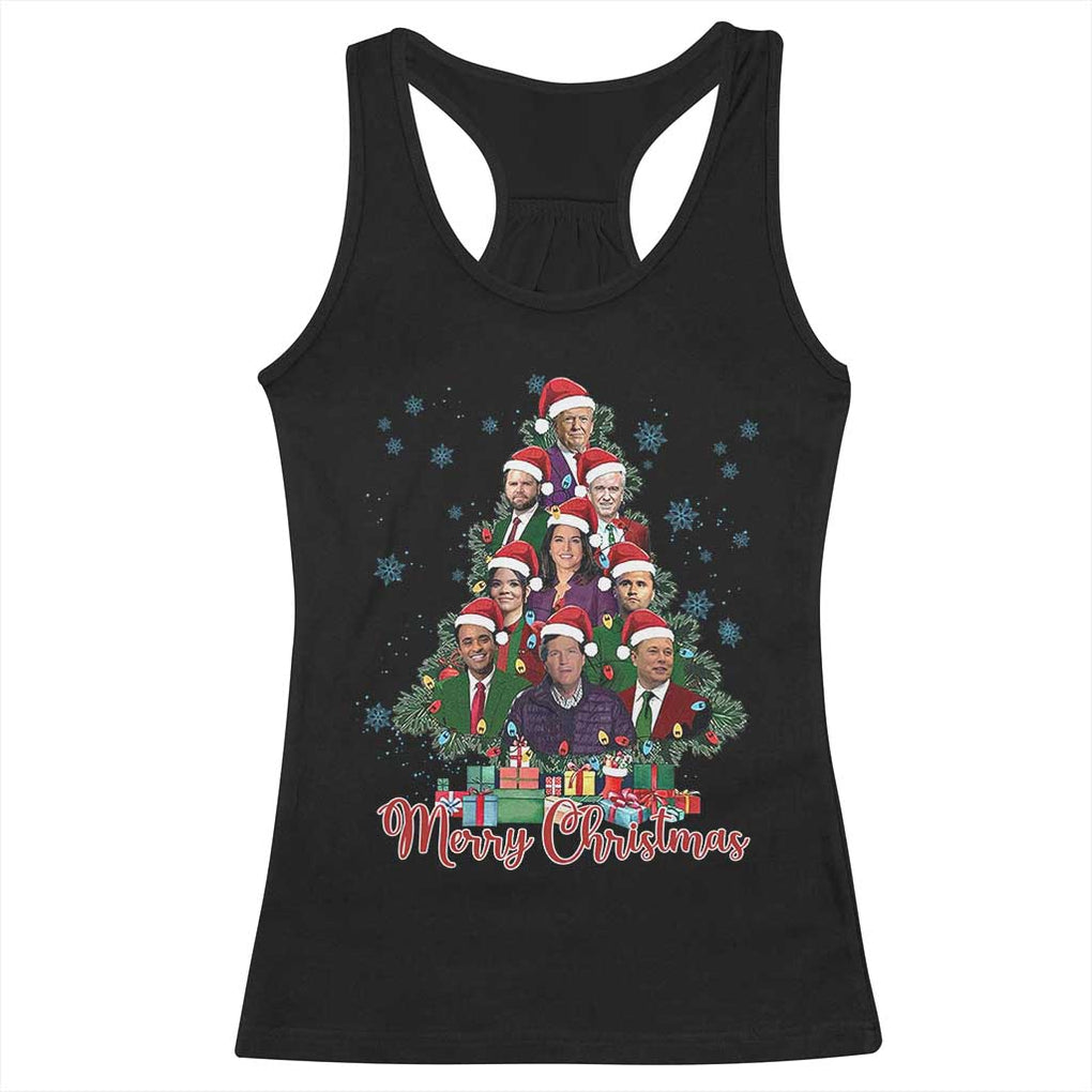 Christmas Trump Supporter Racerback Tank Top Xmas Tree Dream Team Daddys Home President 45 47 TS02 Black Print Your Wear