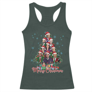 Christmas Trump Supporter Racerback Tank Top Xmas Tree Dream Team Daddys Home President 45 47 TS02 Dark Forest Green Print Your Wear