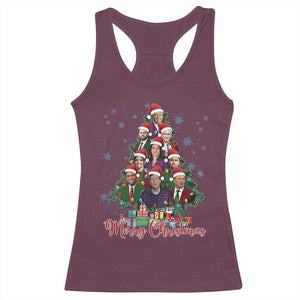 Christmas Trump Supporter Racerback Tank Top Xmas Tree Dream Team Daddys Home President 45 47 TS02 Maroon Print Your Wear