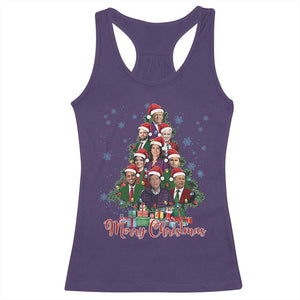 Christmas Trump Supporter Racerback Tank Top Xmas Tree Dream Team Daddys Home President 45 47 TS02 Purple Print Your Wear