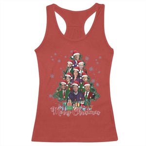 Christmas Trump Supporter Racerback Tank Top Xmas Tree Dream Team Daddys Home President 45 47 TS02 Red Print Your Wear