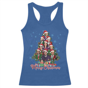 Christmas Trump Supporter Racerback Tank Top Xmas Tree Dream Team Daddys Home President 45 47 TS02 Royal Blue Print Your Wear