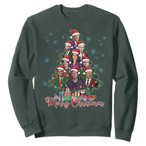 Christmas Trump Supporter Sweatshirt Xmas Tree Dream Team Daddys Home President 45 47 TS02 Dark Forest Green Print Your Wear