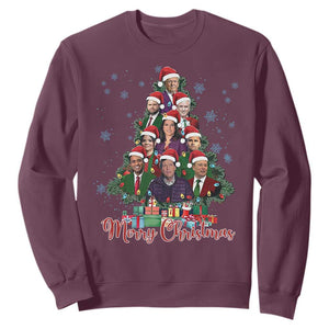 Christmas Trump Supporter Sweatshirt Xmas Tree Dream Team Daddys Home President 45 47 TS02 Maroon Print Your Wear