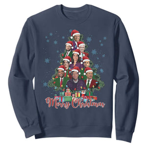 Christmas Trump Supporter Sweatshirt Xmas Tree Dream Team Daddys Home President 45 47 TS02 Navy Print Your Wear