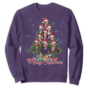 Christmas Trump Supporter Sweatshirt Xmas Tree Dream Team Daddys Home President 45 47 TS02 Purple Print Your Wear