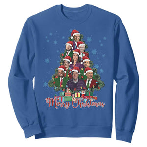 Christmas Trump Supporter Sweatshirt Xmas Tree Dream Team Daddys Home President 45 47 TS02 Royal Blue Print Your Wear