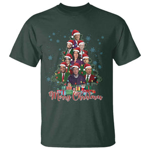 Christmas Trump Supporter T Shirt Xmas Tree Dream Team Daddys Home President 45 47 TS02 Dark Forest Green Print Your Wear