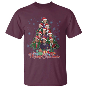 Christmas Trump Supporter T Shirt Xmas Tree Dream Team Daddys Home President 45 47 TS02 Maroon Print Your Wear