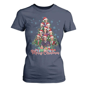 Christmas Trump Supporter T Shirt For Women Xmas Tree Dream Team Daddys Home President 45 47 TS02 Navy Print Your Wear