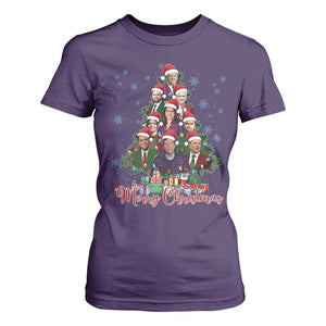 Christmas Trump Supporter T Shirt For Women Xmas Tree Dream Team Daddys Home President 45 47 TS02 Purple Print Your Wear