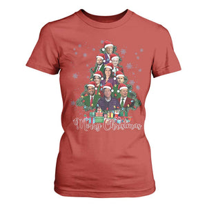 Christmas Trump Supporter T Shirt For Women Xmas Tree Dream Team Daddys Home President 45 47 TS02 Red Print Your Wear