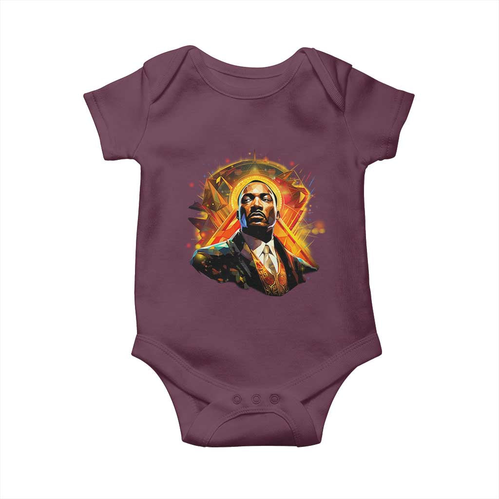 Martin Luther King MLK Baby Onesie Afrofuturism Graphic Art TS02 Maroon Print Your Wear