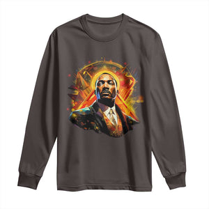 Martin Luther King MLK Long Sleeve Shirt Afrofuturism Graphic Art TS02 Dark Chocolate Print Your Wear