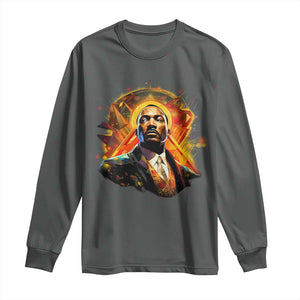 Martin Luther King MLK Long Sleeve Shirt Afrofuturism Graphic Art TS02 Dark Heather Print Your Wear