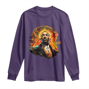 Martin Luther King MLK Long Sleeve Shirt Afrofuturism Graphic Art TS02 Purple Print Your Wear