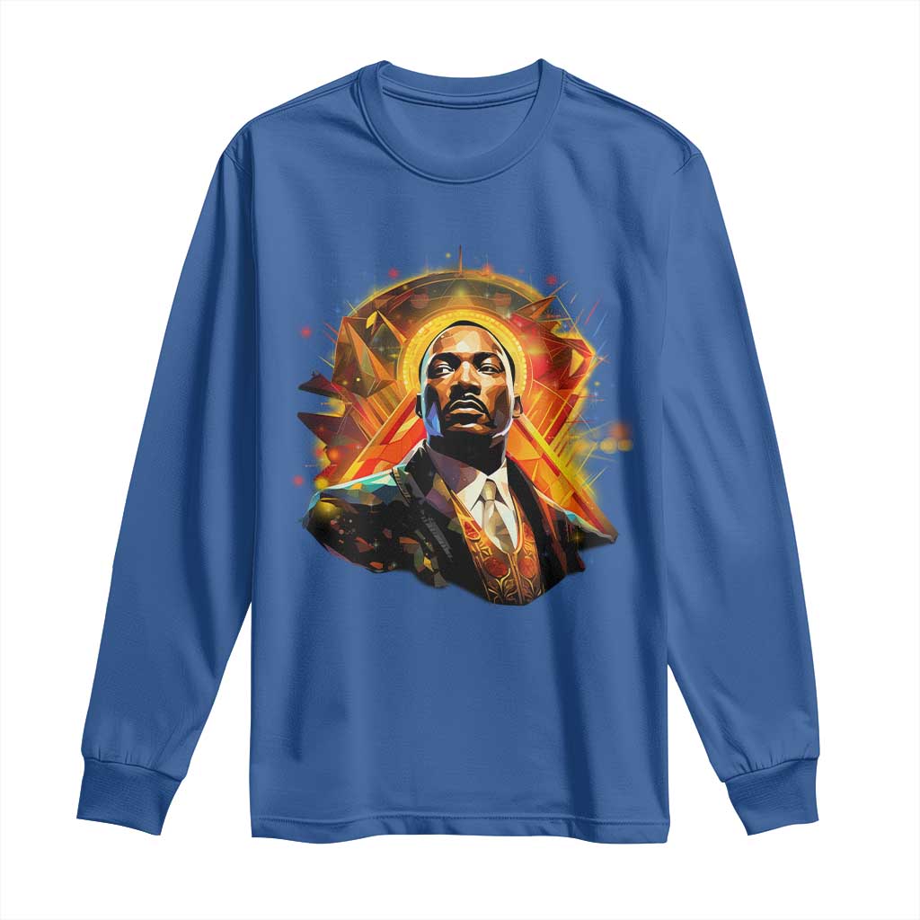 Martin Luther King MLK Long Sleeve Shirt Afrofuturism Graphic Art TS02 Royal Blue Print Your Wear