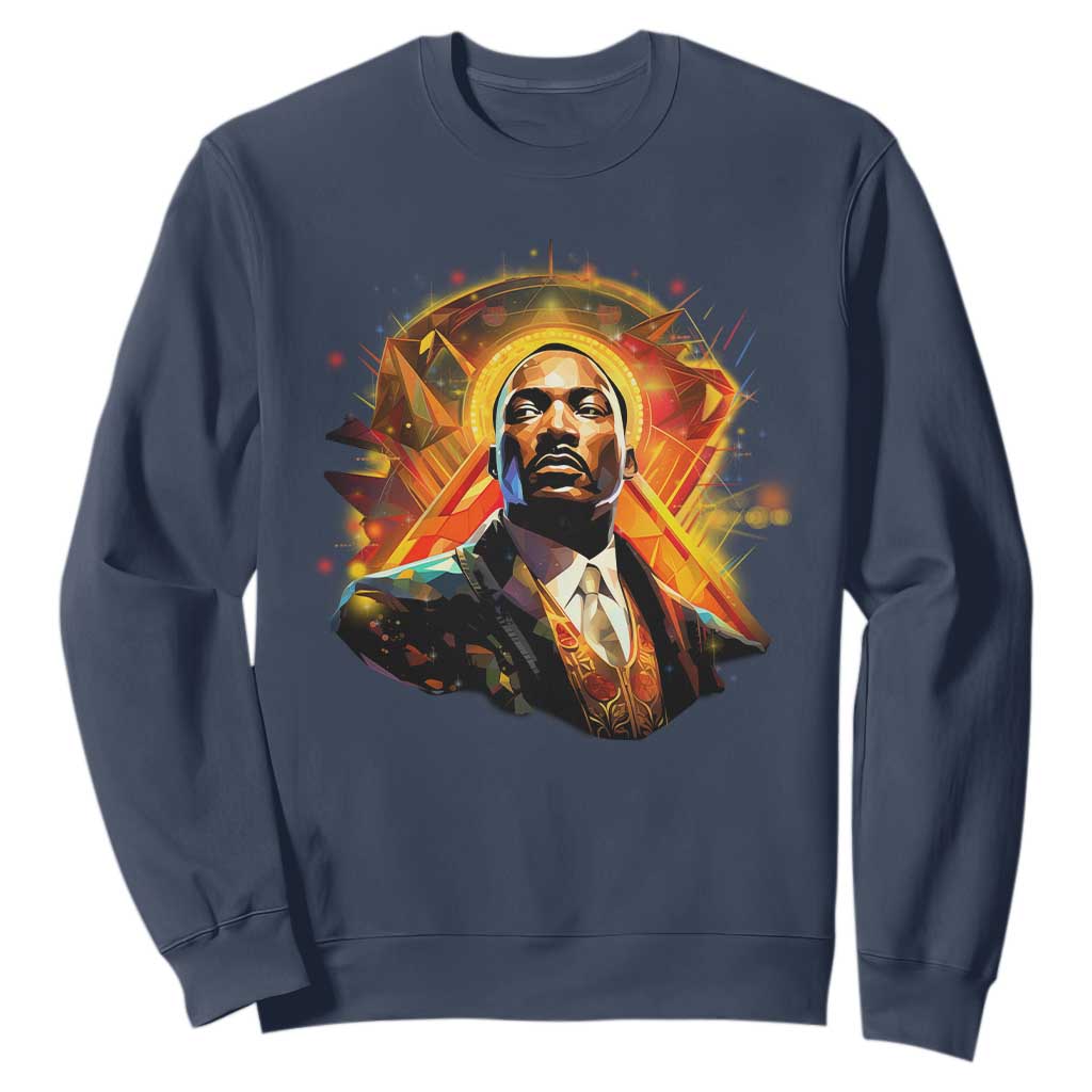 Martin Luther King MLK Sweatshirt Afrofuturism Graphic Art Black History Month TS02 Navy Printyourwear