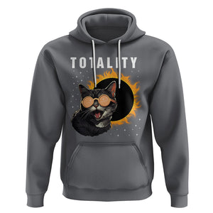 Total Solar Eclipse Hoodie Funny Cat Totality TS02 Charcoal Printyourwear