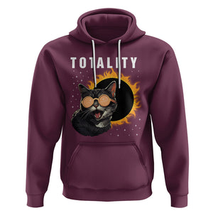 Total Solar Eclipse Hoodie Funny Cat Totality TS02 Maroon Printyourwear