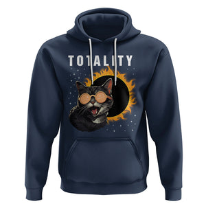 Total Solar Eclipse Hoodie Funny Cat Totality TS02 Navy Printyourwear