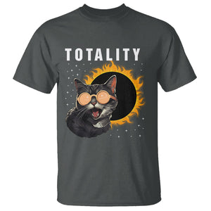 Total Solar Eclipse T Shirt Funny Cat Totality TS02 Dark Heather Printyourwear