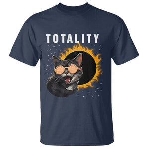 Total Solar Eclipse T Shirt Funny Cat Totality TS02 Navy Printyourwear