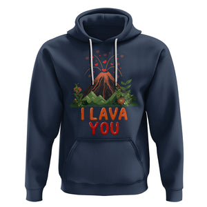 Funny Volcano Valentine Hoodie I Lava You Love Wordplay Joke TS02 Navy Printyourwear