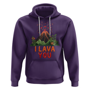 Funny Volcano Valentine Hoodie I Lava You Love Wordplay Joke TS02 Purple Printyourwear