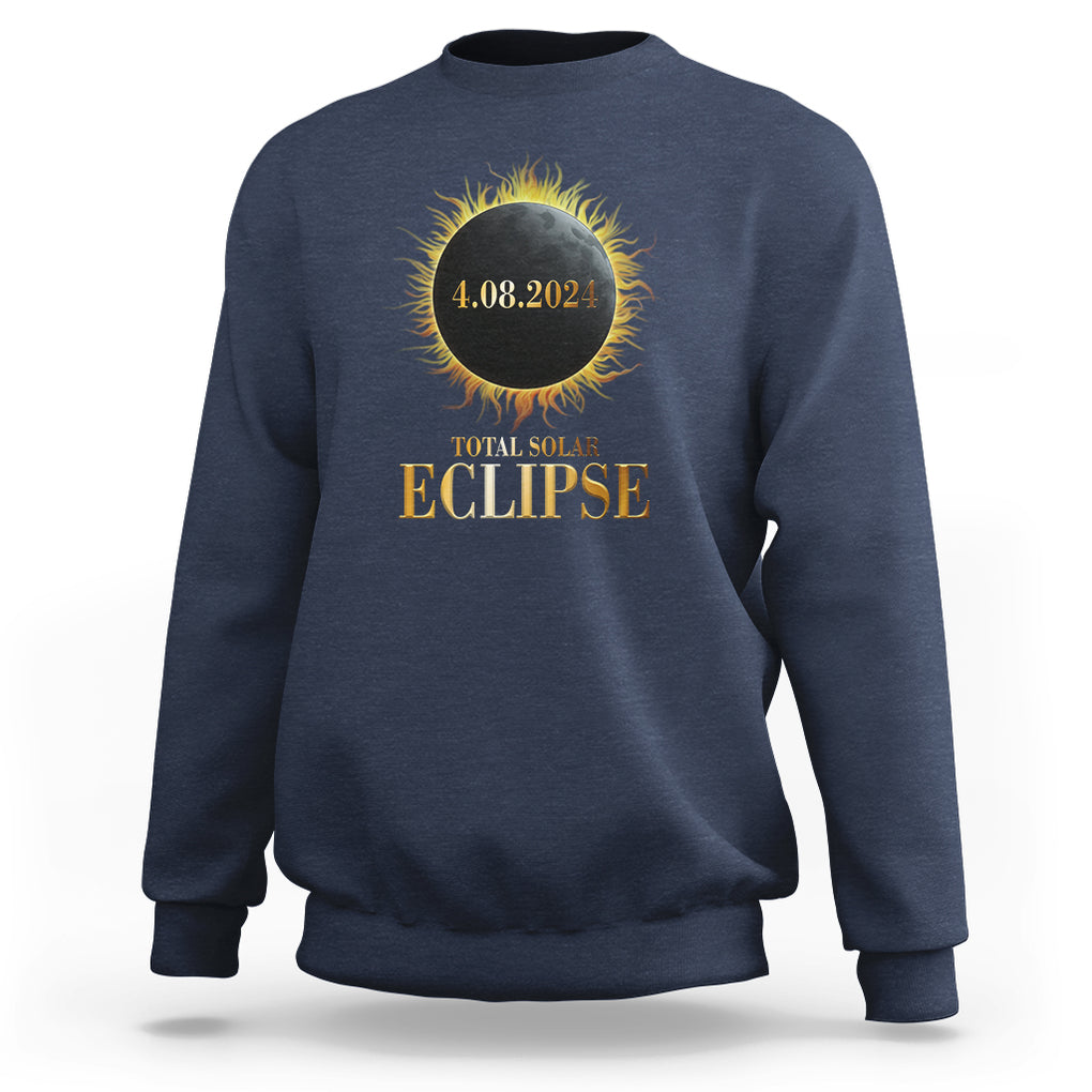 Total Solar Eclipse Sweatshirt 8 April 2024 Totality Phenomenon United States TS02 Navy Printyourwear