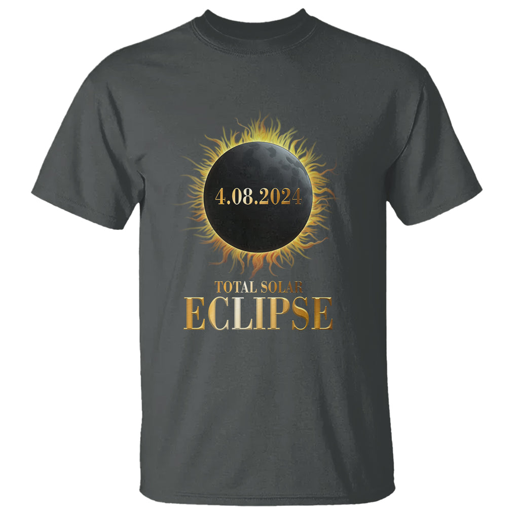 Total Solar Eclipse T Shirt 8 April 2024 Totality Phenomenon United States TS02 Dark Heather Printyourwear