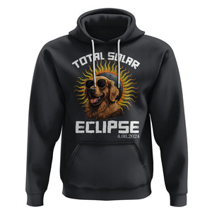 Total Solar Eclipse Hoodie Golden Retriever April 8 2024 TS02 Black Printyourwear