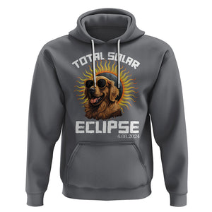 Total Solar Eclipse Hoodie Golden Retriever April 8 2024 TS02 Charcoal Printyourwear