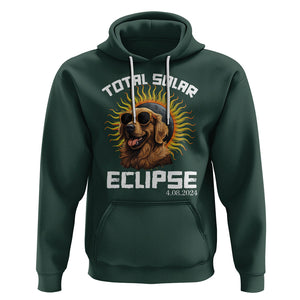 Total Solar Eclipse Hoodie Golden Retriever April 8 2024 TS02 Dark Forest Green Printyourwear