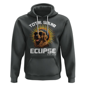 Total Solar Eclipse Hoodie Golden Retriever April 8 2024 TS02 Dark Heather Printyourwear