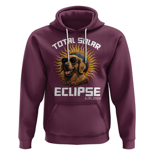 Total Solar Eclipse Hoodie Golden Retriever April 8 2024 TS02 Maroon Printyourwear