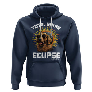 Total Solar Eclipse Hoodie Golden Retriever April 8 2024 TS02 Navy Printyourwear