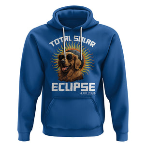 Total Solar Eclipse Hoodie Golden Retriever April 8 2024 TS02 Royal Blue Printyourwear