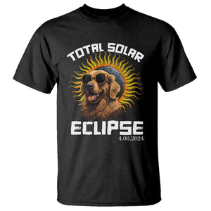 Total Solar Eclipse T Shirt Golden Retriever April 8 2024 TS02 Black Printyourwear